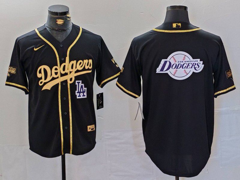 Men Los Angeles Dodgers Blank Black gold Fashion Nike Game MLB Jersey style 70611